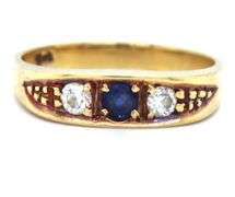 Sweet 18K Sapphire and Diamond Ring