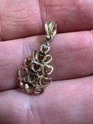 10K Yellow Gold Pineapple Heart Pendant