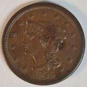 Nice AU 1844 Braided Hair Large Cent. Tougher date.