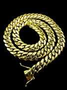 Huge 148 Grams 14 Kt Yellow Gold Plate Cuban Curb Link Chain Necklace