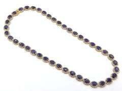 Breathtaking Brand new European 50.00CTW Oval Faceted Blue Sapphire & 5.00CTW Diamond 20-Inch Neckla
