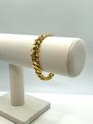 Strong 30 Gram 14 Kt Gold Plated Concave Cuban Link Bracelet