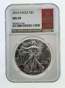2016 American Silver Eagle, NGC MS69 "Red Book Label"