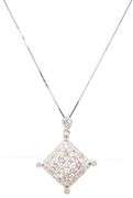 10kt White gold 0.50ctw diamond Vintage style Kite shaped pendant on chain