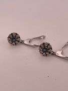 CERTIFIED 18K WHITE GOLD DIAMOND AND SAPPHIRE EARRINGS