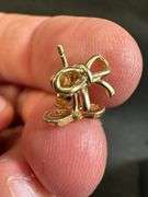 10K Yellow Gold Bow Earrings