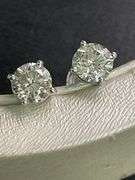 CERTIFIED BRAND NEW 14K WHITE GOLD DIAMOND STUDS