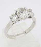 Classic Three Stone Diamond Ring in 18k White Gold