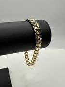 Strong 25.8 Gram 14 Kt Gold Plated Concave Cuban Link Bracelet