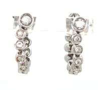 14kt White gold 0.50ctw bezel set diamond bar dangle earrings
