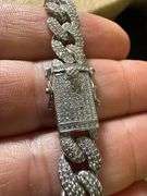 Rhodium Plated 925 Sterling Silver 9.5mm Miami Curb CZ 7" Bracelet