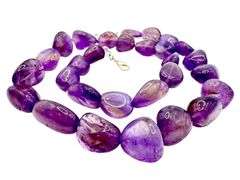 Radiant Large 464 Cttw Natural Amethyst Necklace