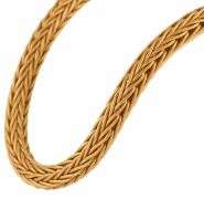 La Pepita 0.96ctw Diamond Matte Wheat Weave Chain Necklace in 18K