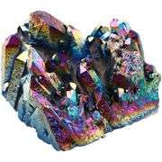 Rainbow Aura Quartz Crystal Cluster Titanium Coated