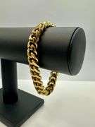 Huge 72 Gram Yellow Gold Plate Cuban Curb Link Bracelet