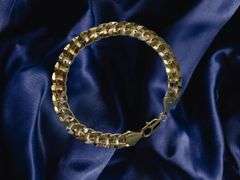 Strong 25.8 Gram 14 Kt Gold Plated Concave Cuban Link Bracelet