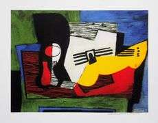 Collectible Pencil Numbered Pablo Picasso, Still Life With Guitar