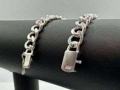 Sharp 18.3 Gram .925 Sterling Silver Plated Cuban Link Bracelet