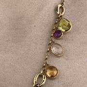 14K YELLOW GOLD GEM NECKLACE