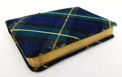 Miniature Scott's Marmion Silk Tartan Antique Book