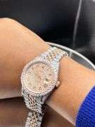 ROLEX STAINLESS STEEL GOLD DIAMOND DIAL JUBILEE BAND WATCH 11.5CT