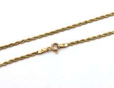 Long Diamond Cut 14K YG Rope Necklace