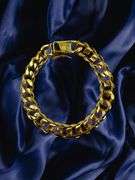 Strong 30 Gram 18 Kt Gold Plated Concave Cuban Link Bracelet