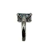 Beautiful 14 Kt White Gold Plate 6.5 Ct Simulated London Blue Topaz Ring