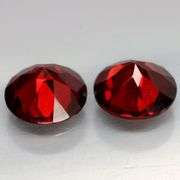 9mm! 2.88 carats each! 5.76ct matched set of Mozambique Garnet solitaires!
