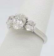 Classic Three Stone Diamond Ring in 18k White Gold