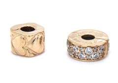 Lot of 5 Pandora gold and Cubic zirconia charms