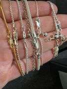 Sterling Silver Italian 925 Layered 8 Piece Chain Set 8", 9", 20", 20", 20", 22" (adjustable x3)