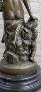 Young Cherub and a Lady Bronze Sculpture