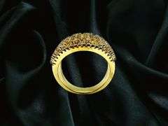 14 Kt Gold Plate 5.75 Cttw Simulated Vs1 Yellow Diamond and White Diamond Ring