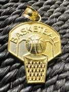 10k Yellow Gold Basketball Pendant