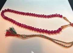 Beautiful Large 887 Cttw Mined From The Earth Ruby 3 strand Necklace