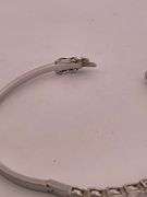 CERTIFIED 14K WHITE GOLD DIAMOND BANGLE BRACELET