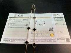 CERTIFIED 14K YELLOW GOLD CLOVER NECKLACE