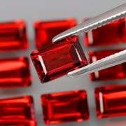 This is premium natural color! 7.74ct cherry red Garnet set!
