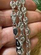 Italian 925 Sterling Silver 6mm Puffed Mariner Anchor Chain 22" Necklace