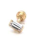 14kt Yellow gold CZ belly ring