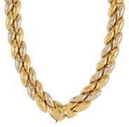 Chimento Two Tone Puffed Reversible Collar Necklace in 18K