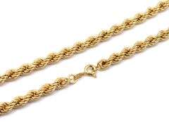 18kt Yellow gold rope chain necklace