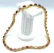 Inspiring Brand New European 38.00CTW Oval Cabochon-Cut Multi-Colored Tourmaline & 3.00CTW Diamond N