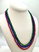 Beautiful Natural Ruby Emerald Blue Sapphire Necklace