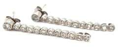 14kt White gold 0.50ctw bezel set diamond bar dangle earrings