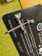 Rhodium Plated 925 Sterling Silver Nail Cross Moissanite Pendant