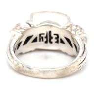 925 Sterling silver Effy 2 tone Pave diamond cushion shaped ring