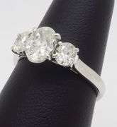 Classic Three Stone Diamond Ring in 18k White Gold