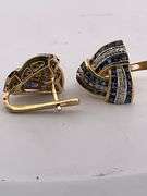 CERTIFIED 18K GOLD DIAMOND AND SAPPHIRE EARRINGS